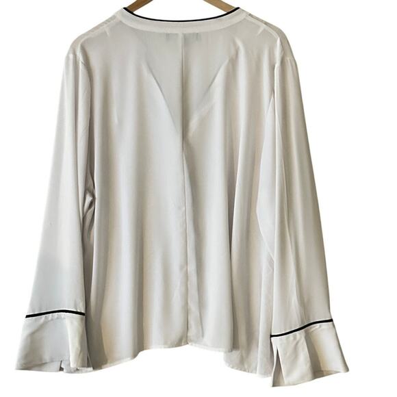 Eloquii Long Sleeve Button Front Shirt Plus Size 22 Career Business Office Siren - Picture 2 of 11